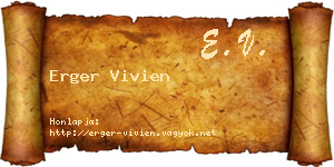 Erger Vivien névjegykártya